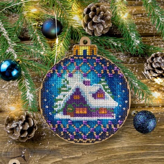 Wonderland Crafts Winter Home Ornament Cross-Stitch Kit